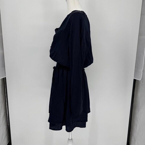Quince Washable Stretch Silk Tiered Mini
Dress Navy Blue Size Medium NWT - Picture 5 of 12